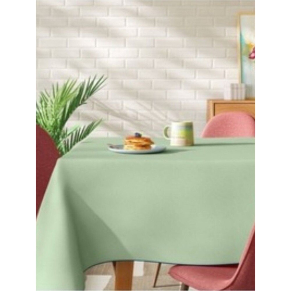 84"x60" Cotton Tablecloth Green With Blue Trim Room Essentials